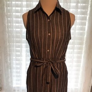 Wide-leg Striped Jumpsuit Size Medium